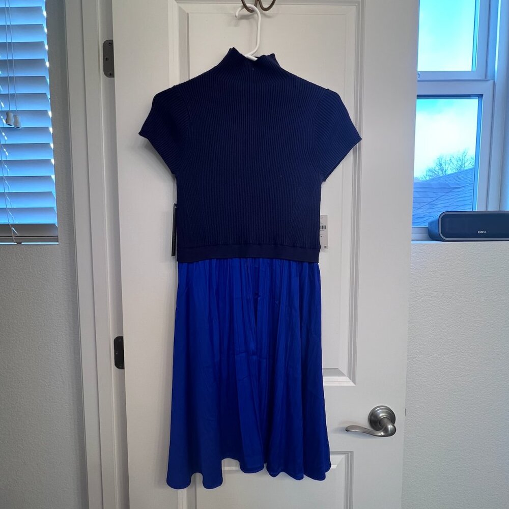 Anthropologie Thea Twofer Dress, Navy/Royal Blue
